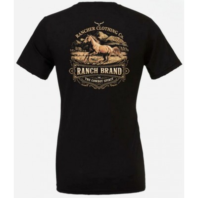 RANCH BRAND - T-Shirt Homme Free Horse - Noir