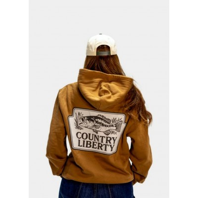 COUNTRY LIBERTY - Hoodie Unisexe Brown Bottom Dweller