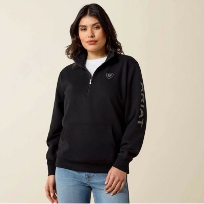 ARIAT - Hoodie Logo 1/2 Zip - Noir