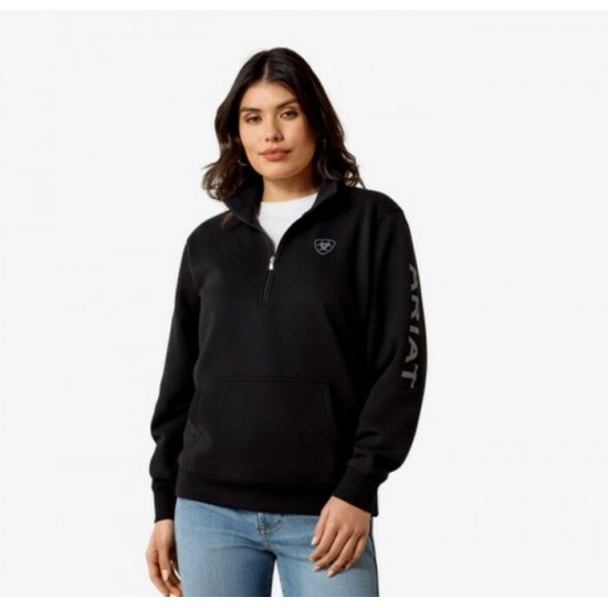 ARIAT - Hoodie Logo 1/2 Zip - Noir