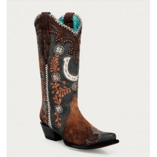 CORRAL - Bottes Fleurs et Fer à Cheval Broderie