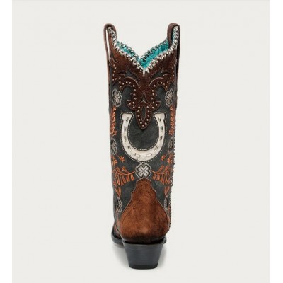 CORRAL - Bottes Fleurs et Fer à Cheval Broderie