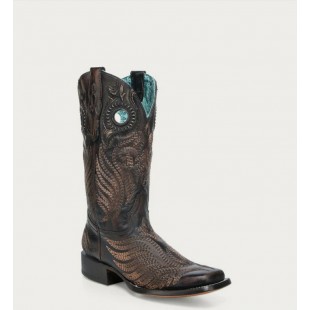 CORRAL - Bottes Blacked Honey avec Broderie et...