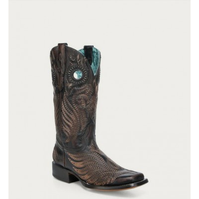 CORRAL - Bottes Blacked Honey avec Broderie et...