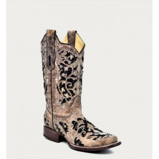 CORRAL - Bottes à Motif Floral Incrusté de...