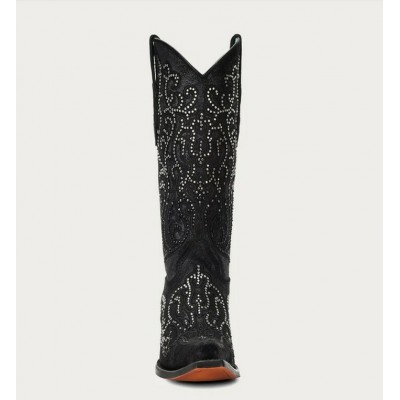 CORRAL - Bottes Hautes Noires avec Cristaux