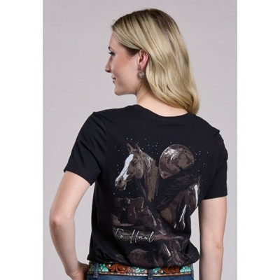 Tin Haul - T-Shirt Running Horses - Noir