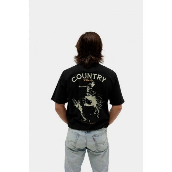 COUNTRY LIBERTY - T-Shirt Unisexe Black Saddle
