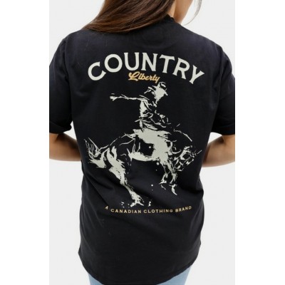 COUNTRY LIBERTY - T-Shirt Unisexe Black Saddle