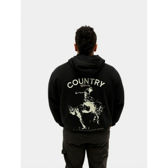 COUNTRY LIBERTY - Hoodie Unisexe Black Saddle