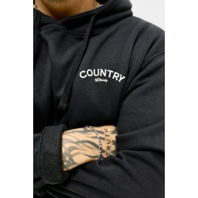 COUNTRY LIBERTY - Hoodie Unisexe Black Saddle