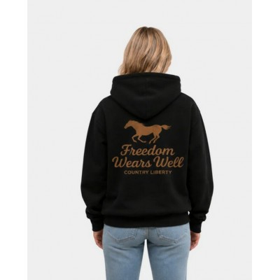 COUNTRY LIBERTY - Hoodie Unisexe Black Freedom Wears Well