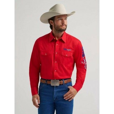 Wrangler® -  Chemise Western Logo - Rouge Américain