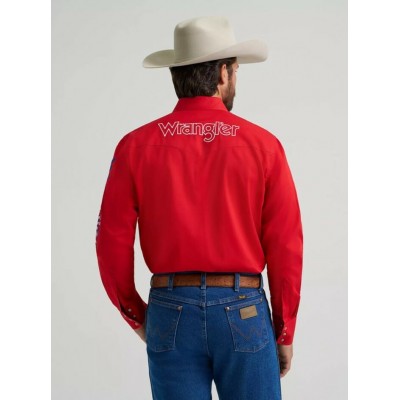 Wrangler® -  Chemise Western Logo - Rouge Américain