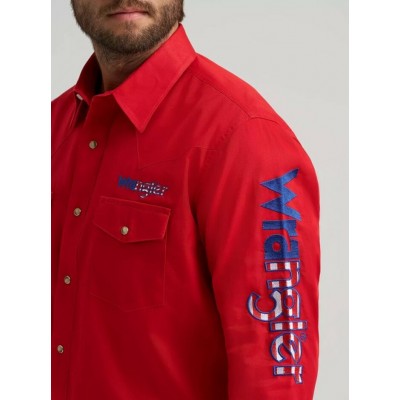 Wrangler® -  Chemise Western Logo - Rouge Américain