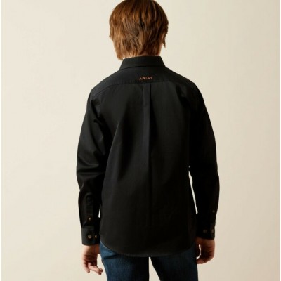 ARIAT - Chemise Solid Twill pour Garçon - Noir