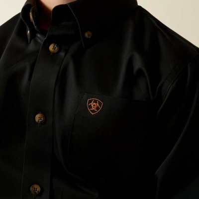 ARIAT - Chemise Solid Twill pour Garçon - Noir