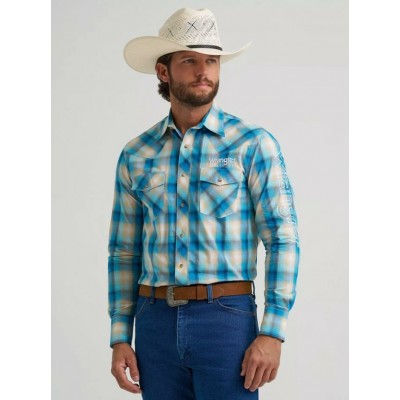 Wrangler® -  Chemise Western Logo - Turquoise...