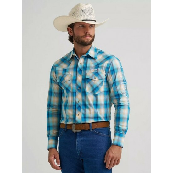 Wrangler® -  Chemise Western Logo - Turquoise Madras