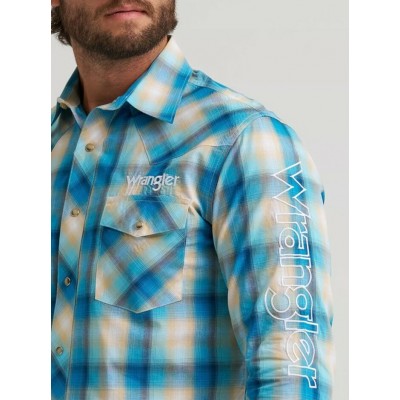 Wrangler® -  Chemise Western Logo - Turquoise Madras