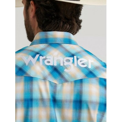Wrangler® -  Chemise Western Logo - Turquoise Madras
