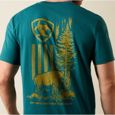 ARIAT - T-Shirt Bison Wander Flag