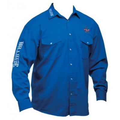 BULLHIDE - Chemise Western PBR - Bleu Royal