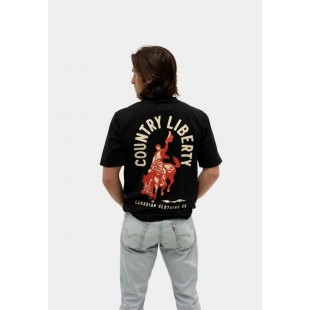 COUNTRY LIBERTY - T-Shirt Unisexe Black Horse...
