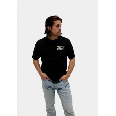 COUNTRY LIBERTY - T-Shirt Unisexe Black Horse Riding