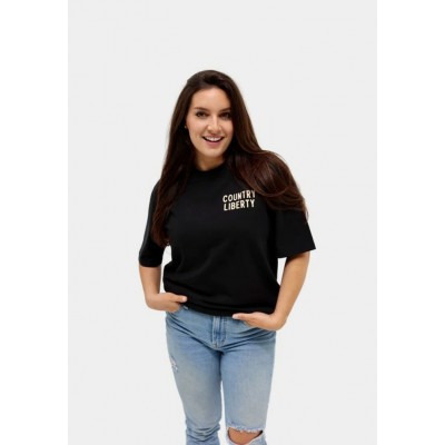 COUNTRY LIBERTY - T-Shirt Unisexe Black Horse Riding