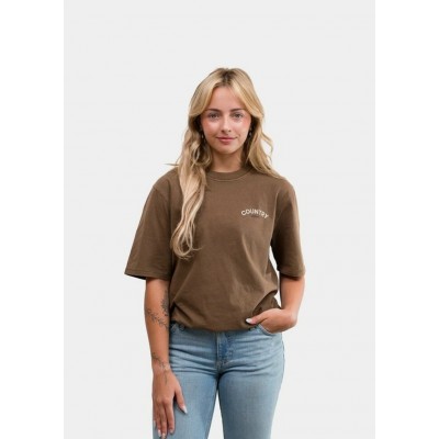 COUNTRY LIBERTY - T-Shirt Unisexe Washed Brown Saddle Bronc