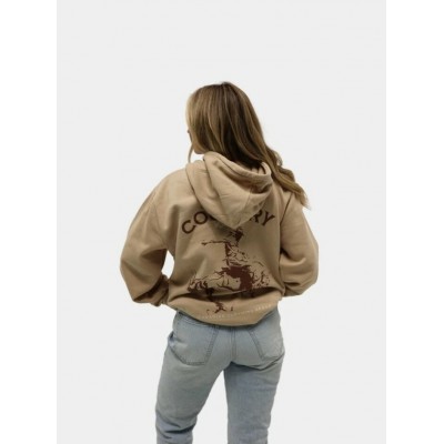 COUNTRY LIBERTY - Hoodie Unisexe Light Brown Saddle