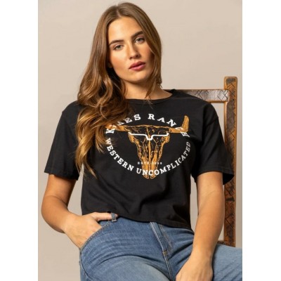 KIMES RANCH - T-Shirt Bison Skull - Noir