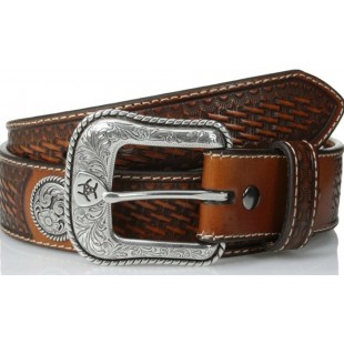 ARIAT - Ceinture en cuir à motif tressé