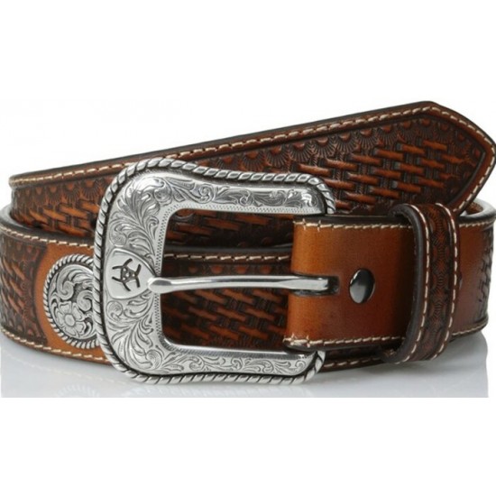 ARIAT - Ceinture en cuir à motif tressé