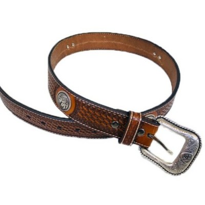 ARIAT - Ceinture en cuir à motif tressé