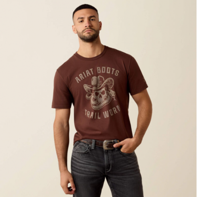 ARIAT - T-shirt Desert Skull - Deep Mahogany