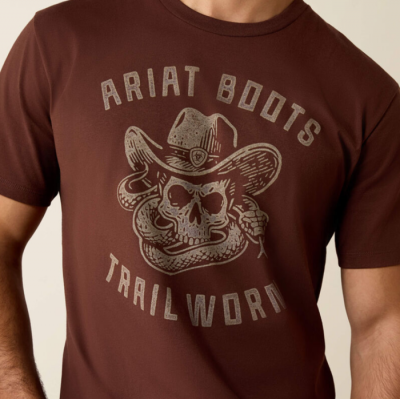 ARIAT - T-shirt Desert Skull - Deep Mahogany