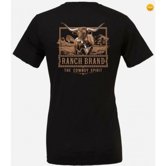 RANCH BRAND - T-shirt Homme Longhorn 8 - Black