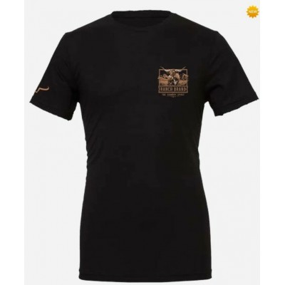 RANCH BRAND - T-shirt Homme Longhorn 8 - Black