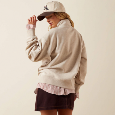 ARIAT - Pull Running Wild 1/2 Zip - Oatmeal