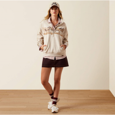ARIAT - Pull Running Wild 1/2 Zip - Oatmeal