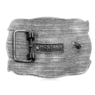 MONTANA SILVERSMITH - Boucle de ceinture Pointing West Longhorn