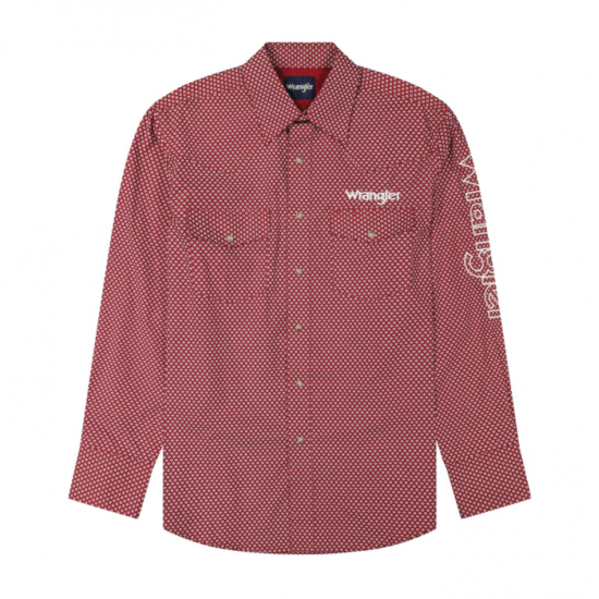 Wrangler® - Chemise à Manches Longues Logo - Rouge
