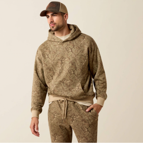 ARIAT - Hoodie ToughStock en Molleton Épais Délavé - Camo