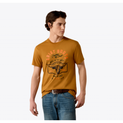 ARIAT - T-shirt Stampede Craft - Brun Bone