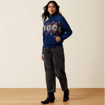 ARIAT - Pull Fern 1/2 Zip - Bleu Pageant