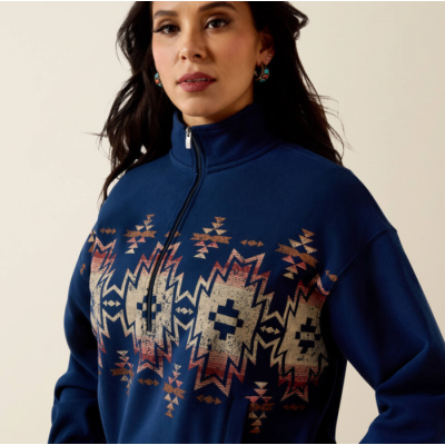 ARIAT - Pull Fern 1/2 Zip - Bleu Pageant