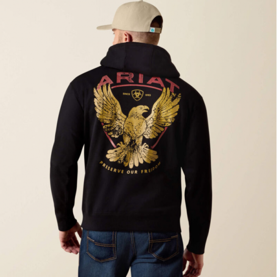 ARIAT - Hoodie Rustic Eagle - Noir