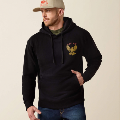 ARIAT - Hoodie Rustic Eagle - Noir